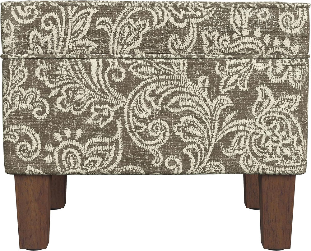Home Decor |K7646-A880| Upholstered Modern Rectangular Storage Ottoman | Hinged