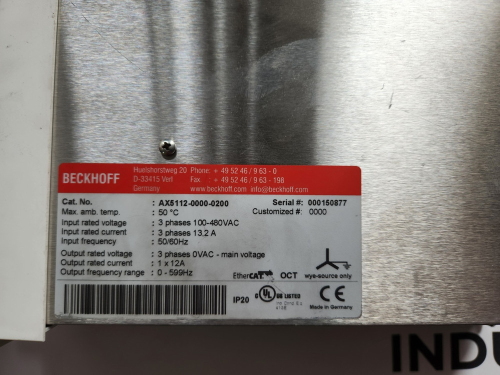 BECKHOFF AX5112-0000-0200 Servo drive controller
