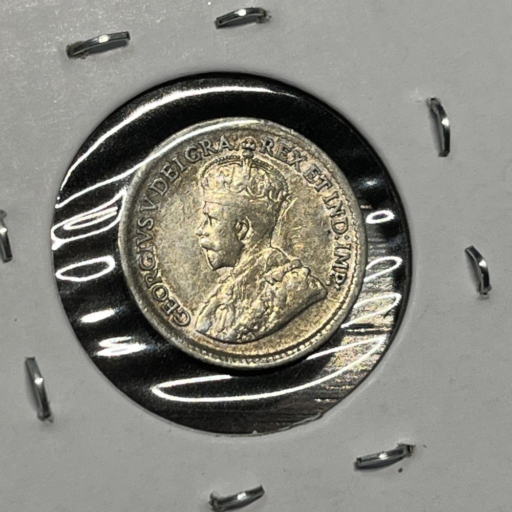 1920 Canada 5 Cent Five Coin AU/unc