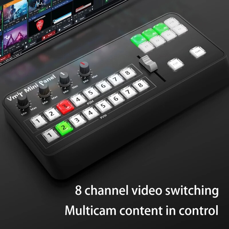 TYST Vmix Mini Switcher Control Panel MIDI2.0 8-Channel Video for for Vmix OBS