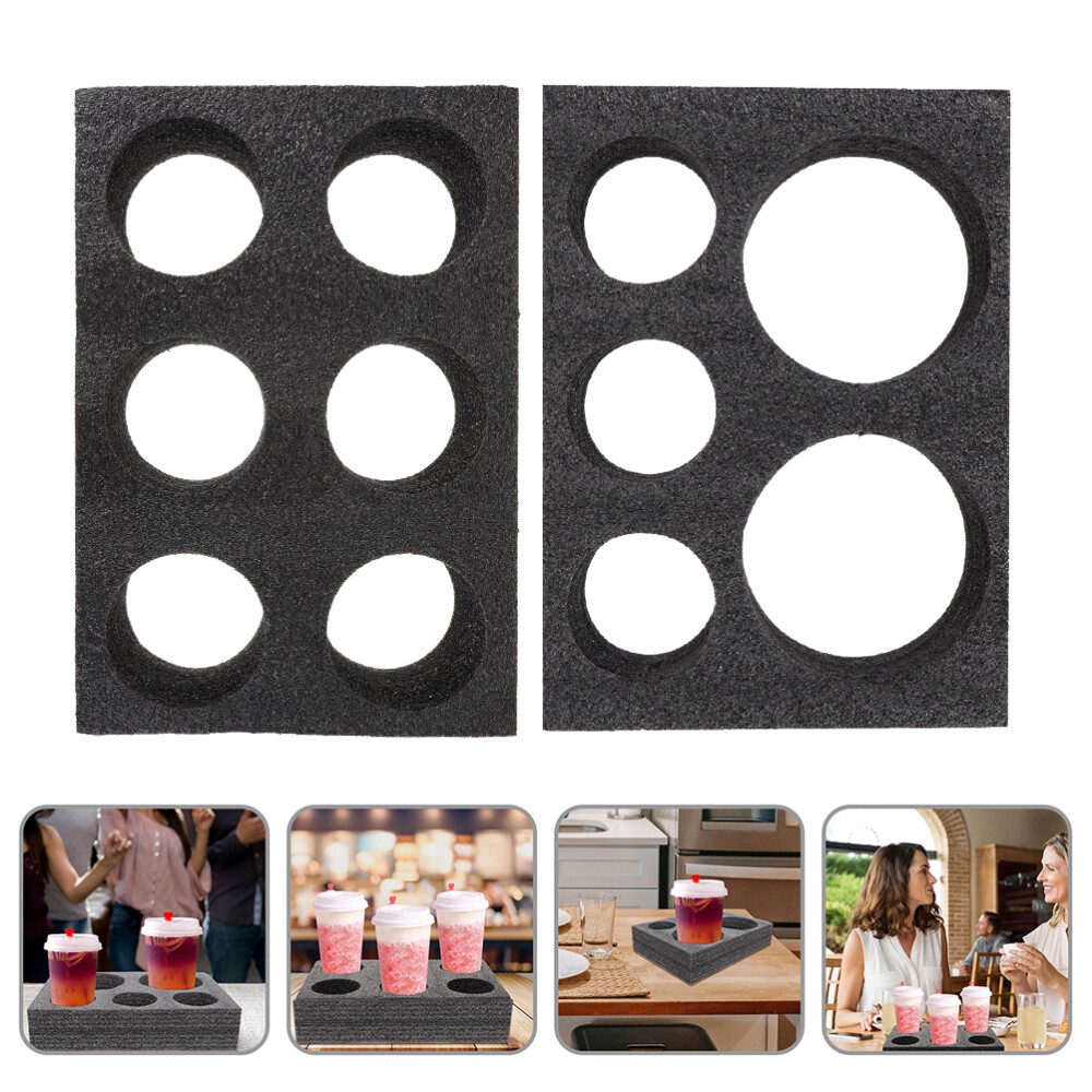 2PCS Cup Holder Compostable Cup Holder Takeout Packaging Cup Holders