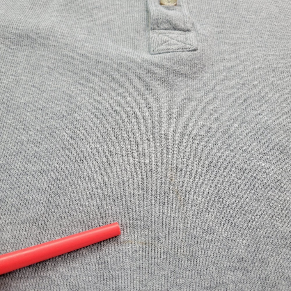 Eddie Bauer Sweater Mens Medium Gray Henley Pullover