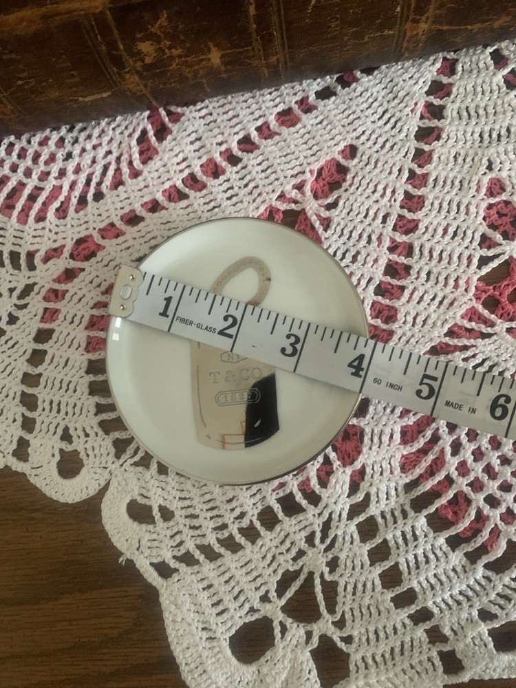 Tiffany & Co. White And Silver Tag Dish