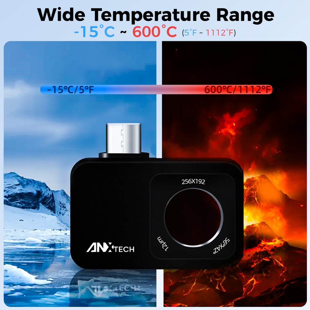 ANXTECH Thermal Camera for Android 512x384 TISR Resolution Infrared Camera