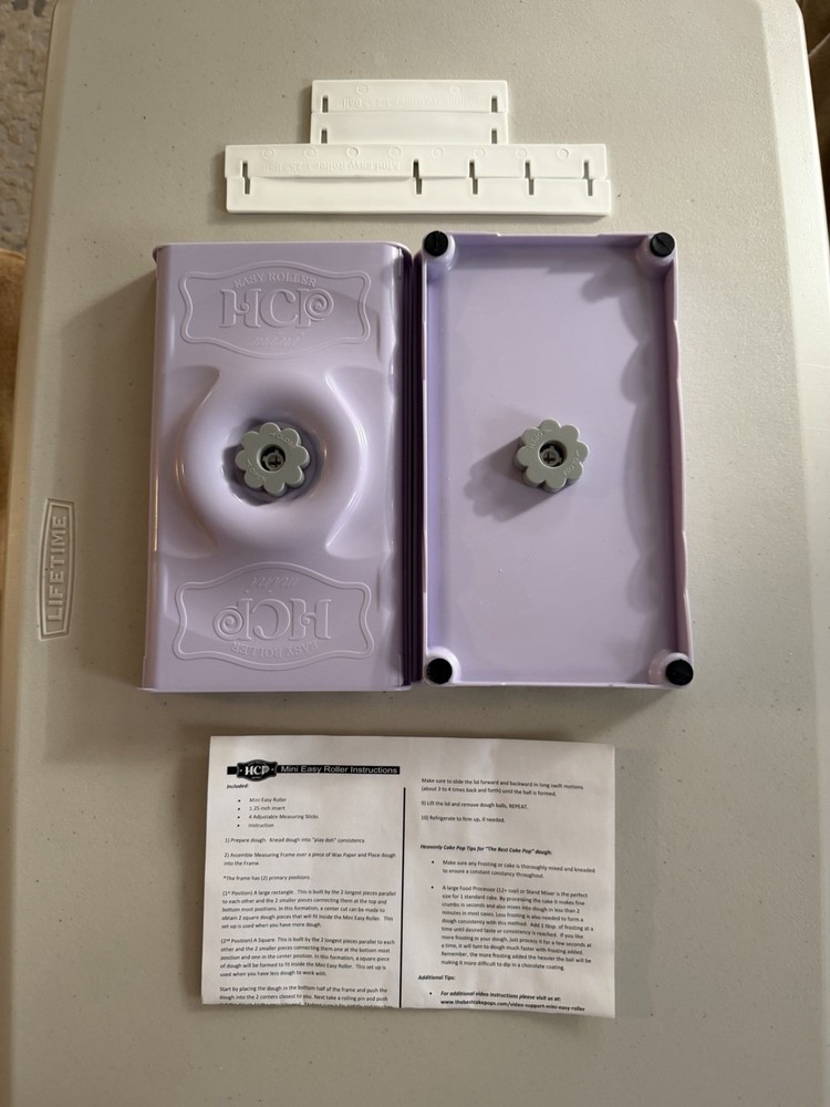 HCP Mini Easy Roller Cake Pop Maker Purple White Easy Clean Plastic
