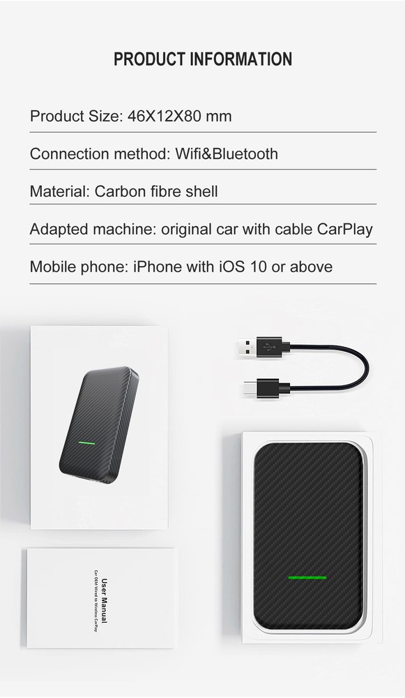4.0 Wireless Android Auto Adapter For CarPlay Apple IOS Android Auto