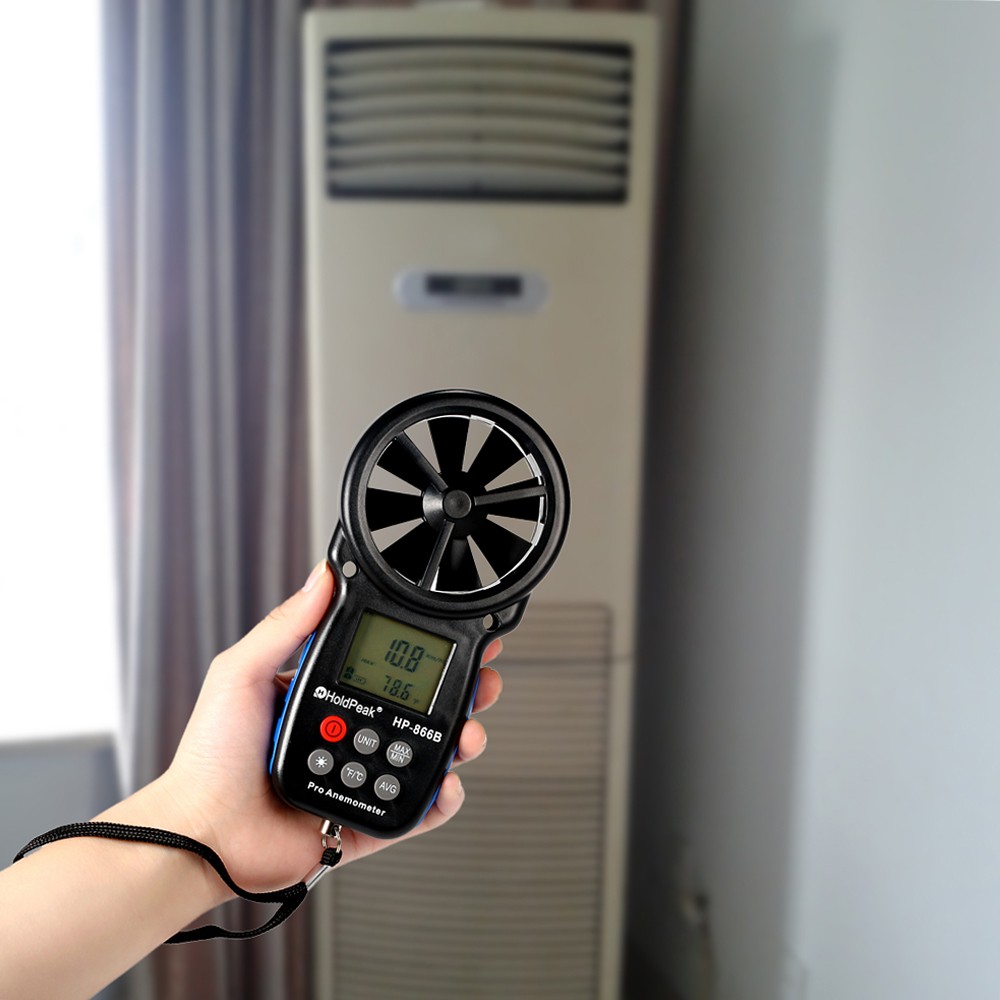 Portable Digital Anemometer Wind Velocity Temp Tester LCD S6H8