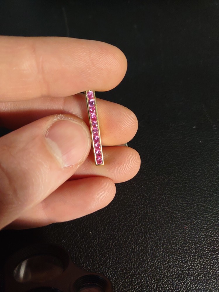 1.9 Grams R China Ruby Sterling Silver 925 Charm Pendant