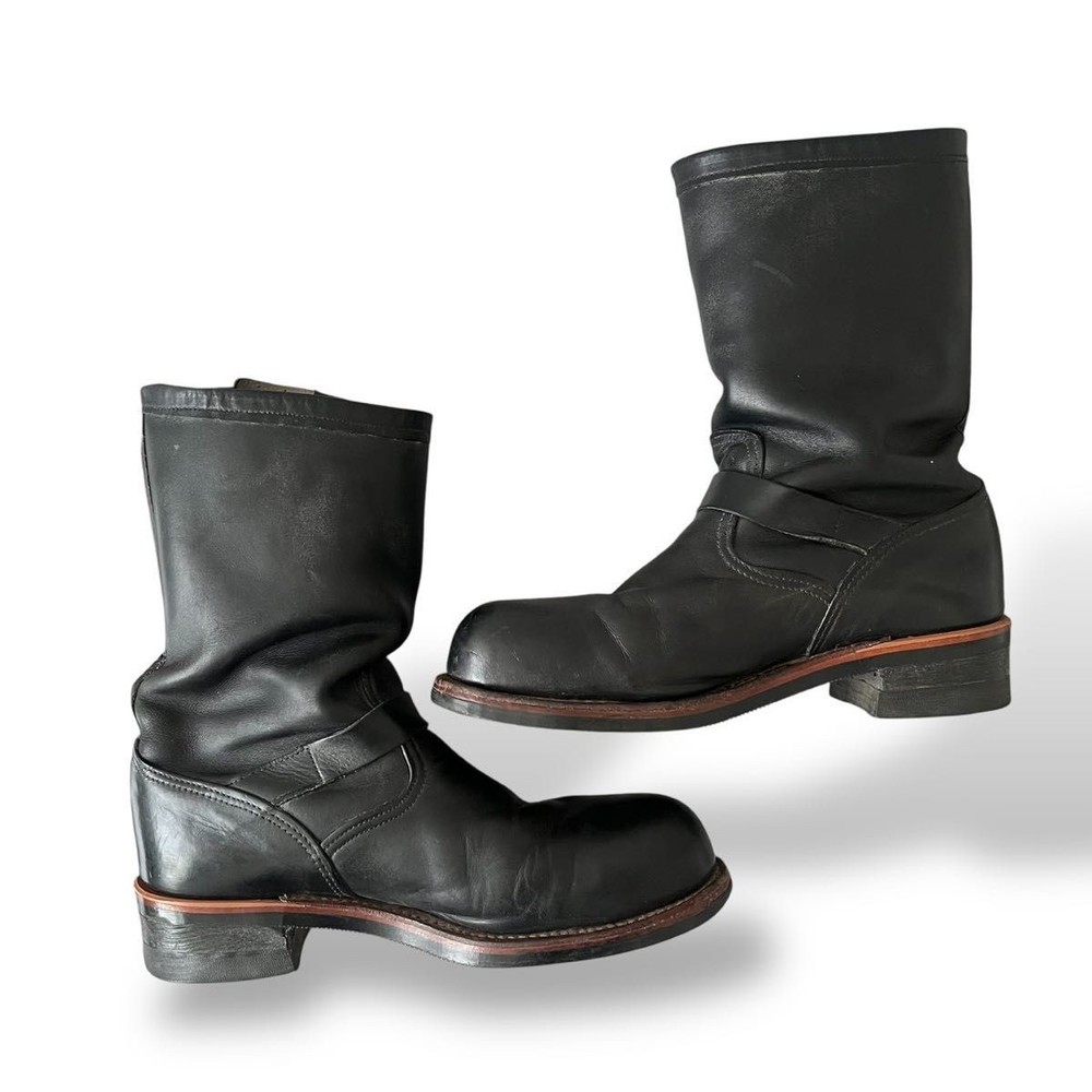 Chippewa Boots 27899 Leather Black Engineer Boots Size 10E