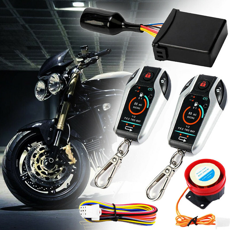 Motorcycle 2 Way Anti-theft Alarm Remote Engine Start Sensing Alarm Theft System