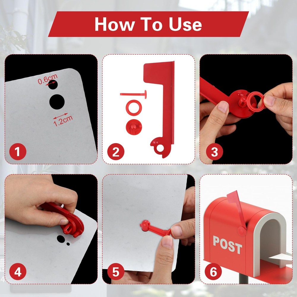 Mailbox Flag Replacement Red Metal Mailbox Flag for Outgoing Mailboxes