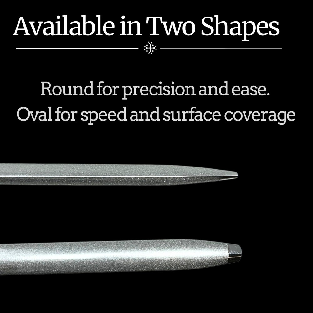 12-Inch Oval Diamond Solid Steel Sharpening Rod