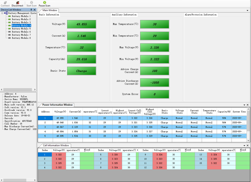 Pylontech Battery Diagnostic cable , US2000 US3000 US5000, Battery View SERVTEC