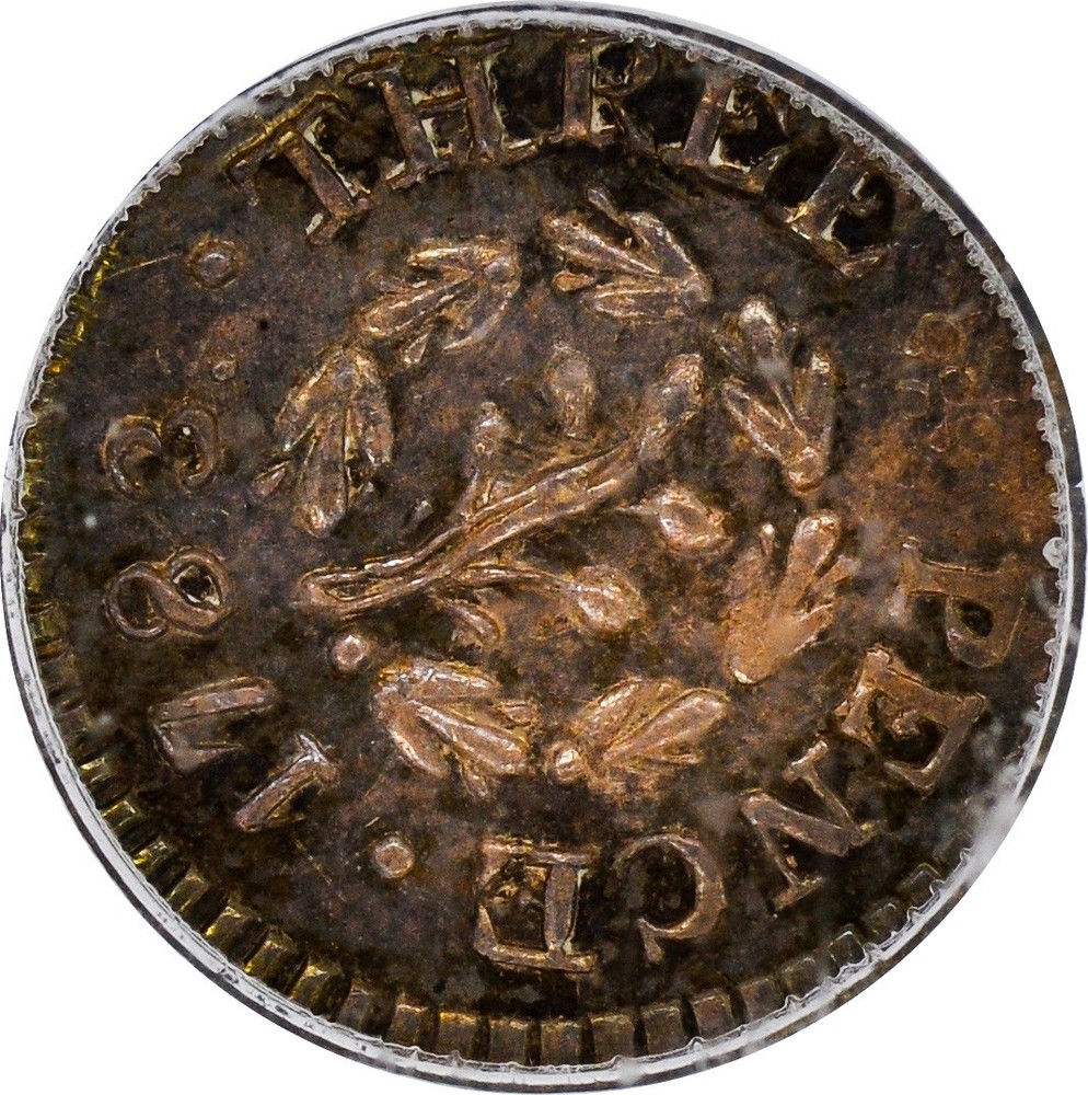 1783 CHALMERS 3PENCE PCGS MS 63