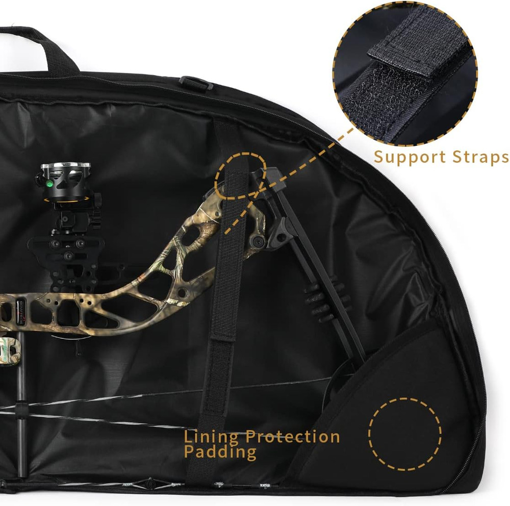Compound Bow Case Soft Light-Weight Bow Bag with Arrow Pocket and Backpack Strap