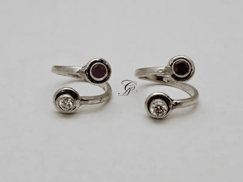 Ruby Radiance Adjustable Toe Ring in 925 Silver 5-6gm (Approx)