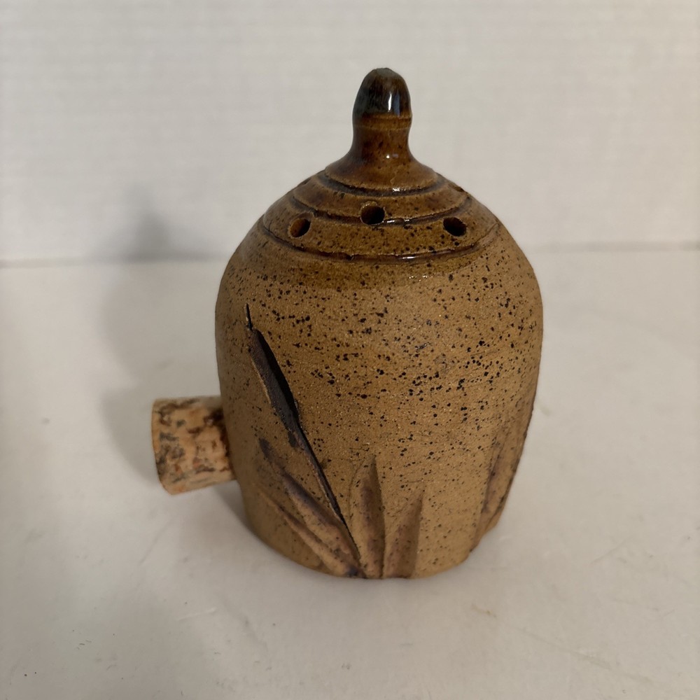 Annapolis Stoneware Incense Burner Cattail Pattern 4"