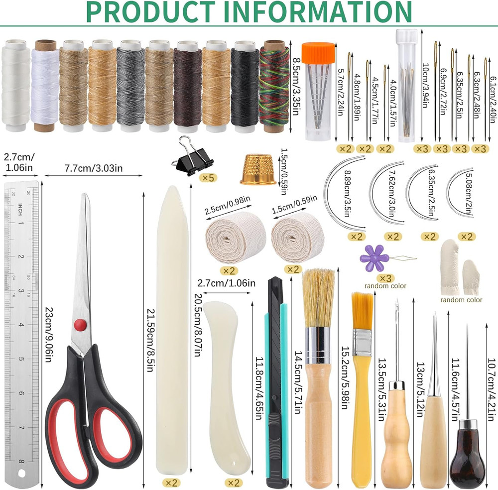 65 Pcs Bookbinding Kit Book Binding Materials Bone Folder Tool Book Binding Kit