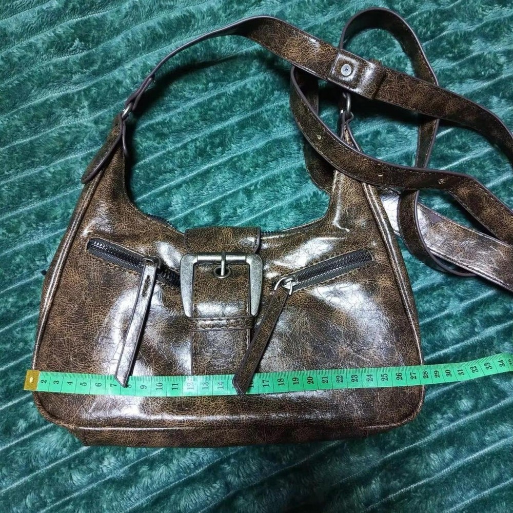 Brown leather shoulder bag