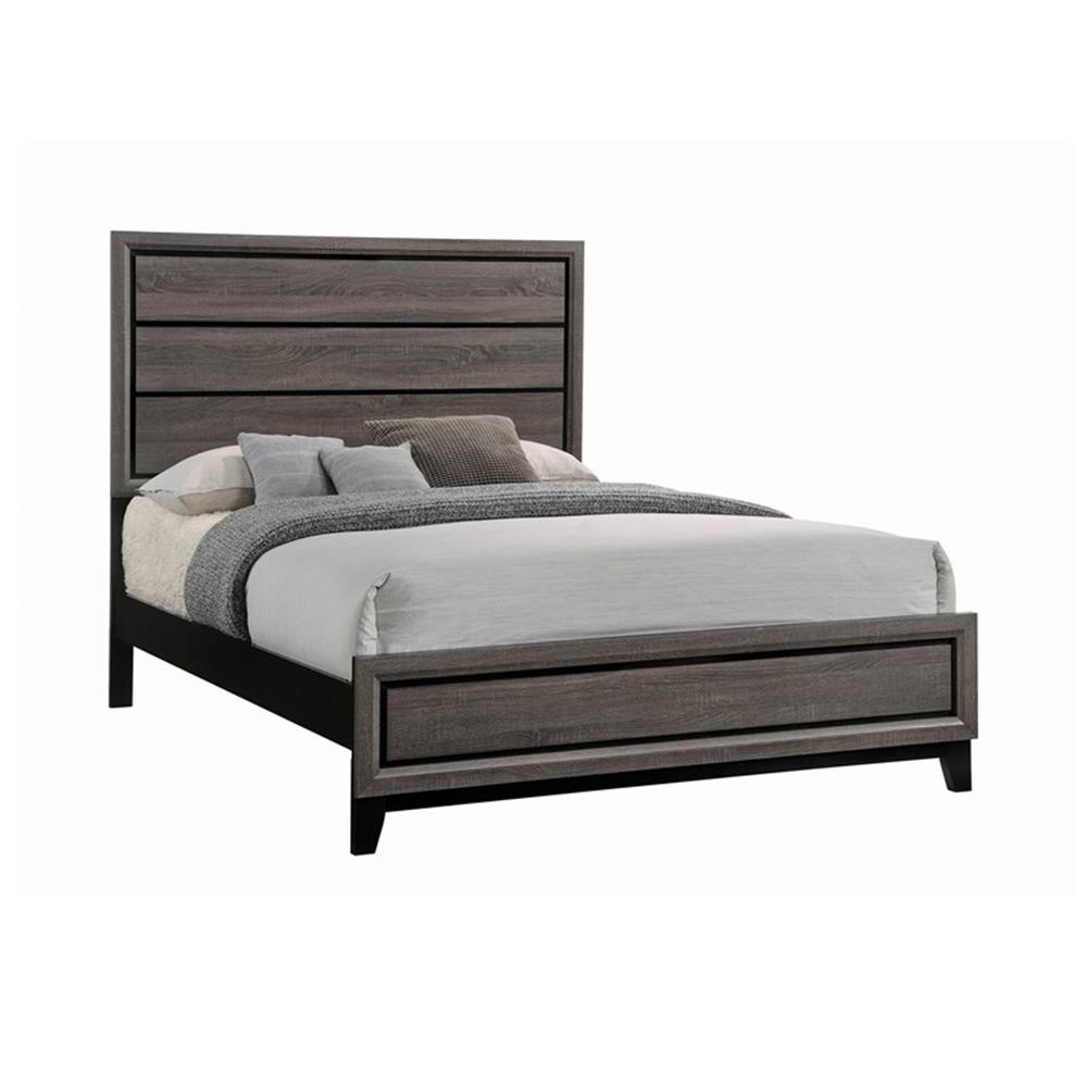 Coaster 4-Piece Transitional Wood Queen Panel Bedroom Set in Gray