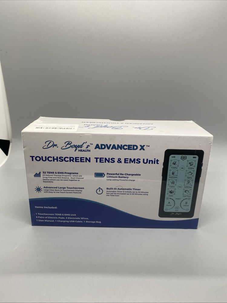 Dr. Boyd's "Advanced X" Touchscreen TENS & EMS Unit -32 Modes, 8 Settings