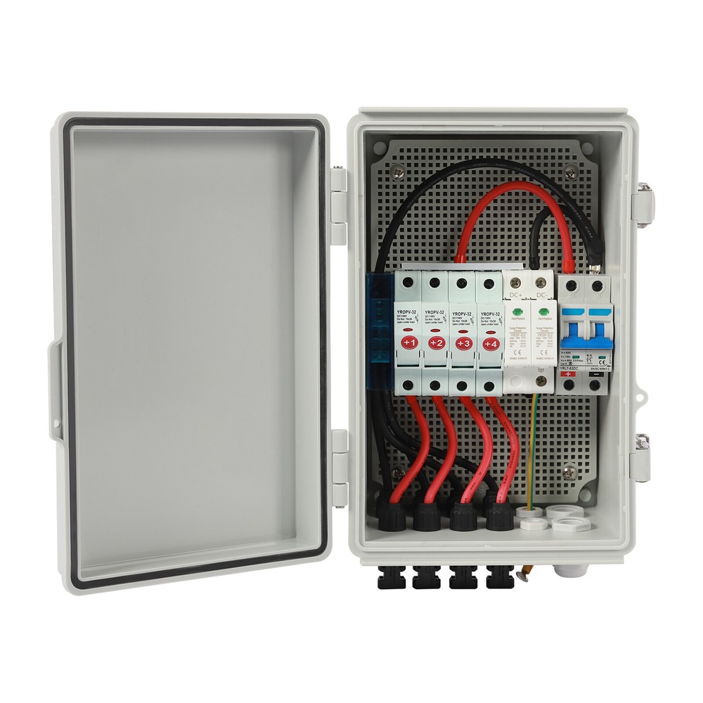 4String Solar PV Combiner Box 63A Circuit Breaker Solar Panel System Waterproof