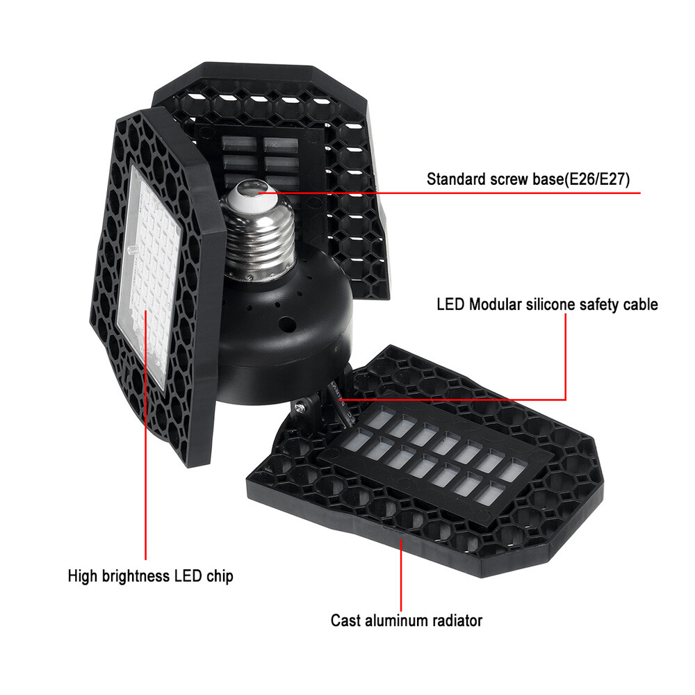 Foldable E27 Led Grow Light Full Spectrum Lamp for Hydroponics Plant Veg Flower