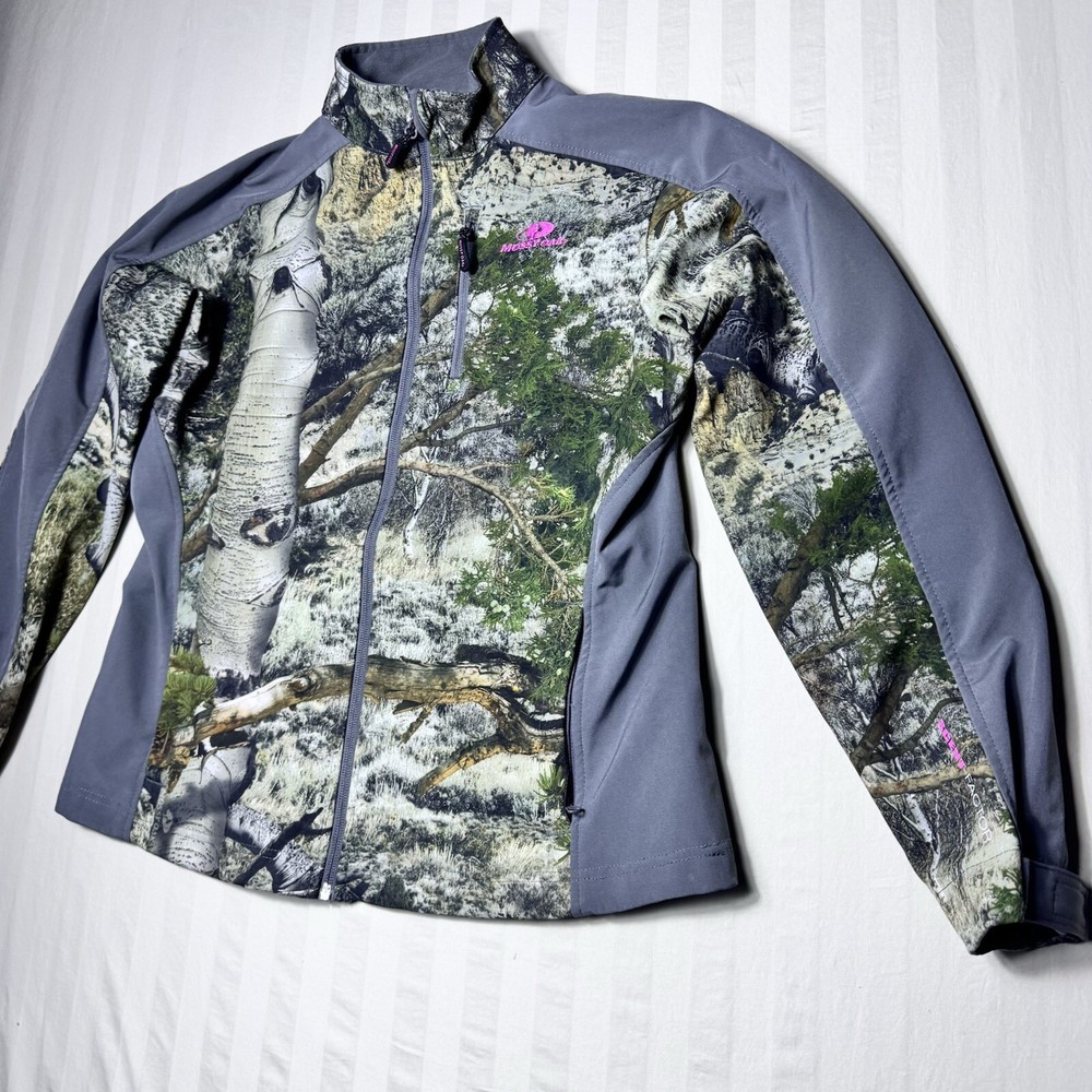 Mossy Oak Techshell Jacket Women's Small Scent Factor Woods Camo Hunting Gear