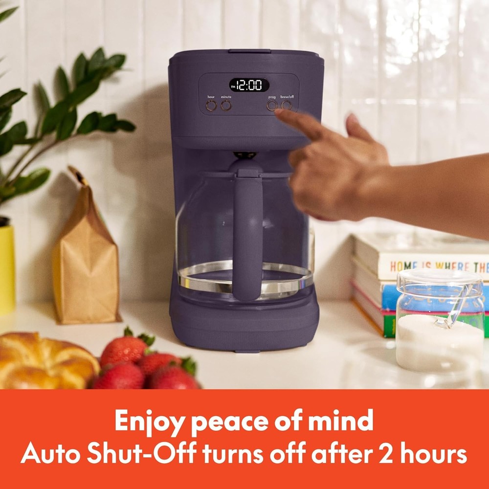 12 Cup Programmable Coffee Maker LCD Auto Shutoff 900W Plum