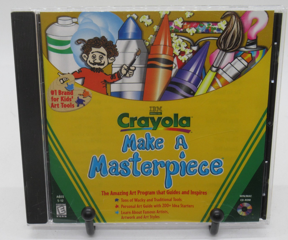 CRAYOLA: MAKE A MASTERPIECE - AMAZING ART PROGRAM PC CD-ROM SOFTWARE, WIN 95/MAC
