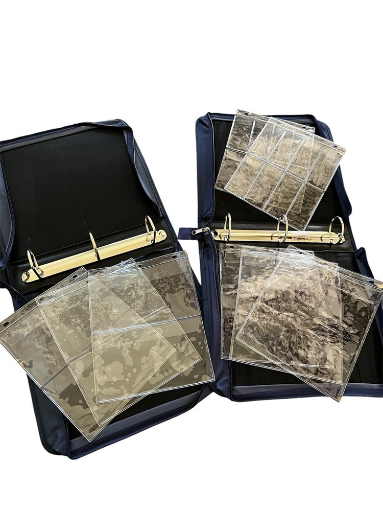 Tattered Lace 2 Large Storage Zippered Binders with handle plus 9 inserts New
