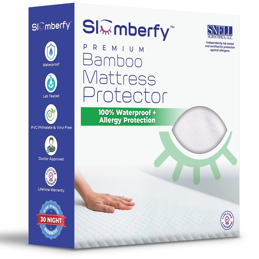 Waterproof Mattress Protector by | Hypoallergenic Bamboo Mattress Protector |...