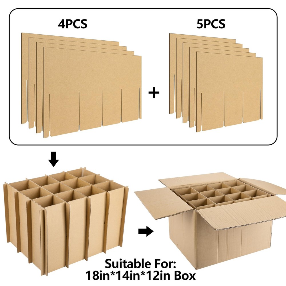 Codree 3 Sets Glass Packing Kits Dividers for Moving Boxes Glassware Dish Protec