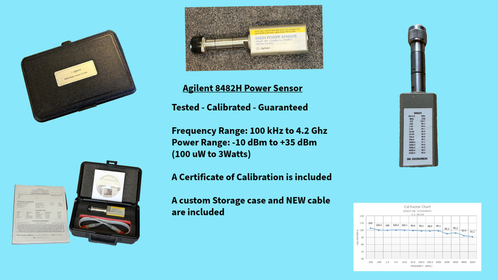 Agilent HP 8482H Power Sensor with New Sensor Cable/ Cal'ed with Data
