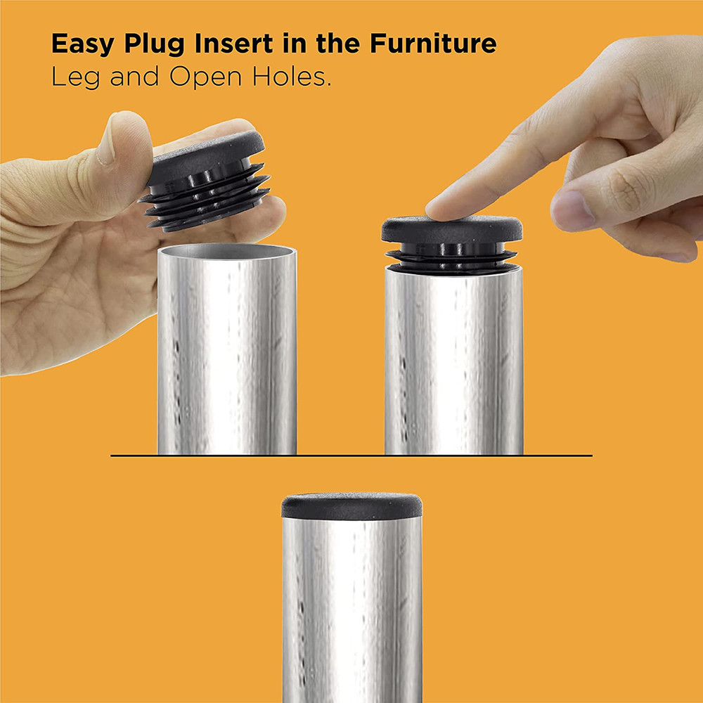 Prescott Plastics 2" Round Plastic Plug Insert Black 4 Pack