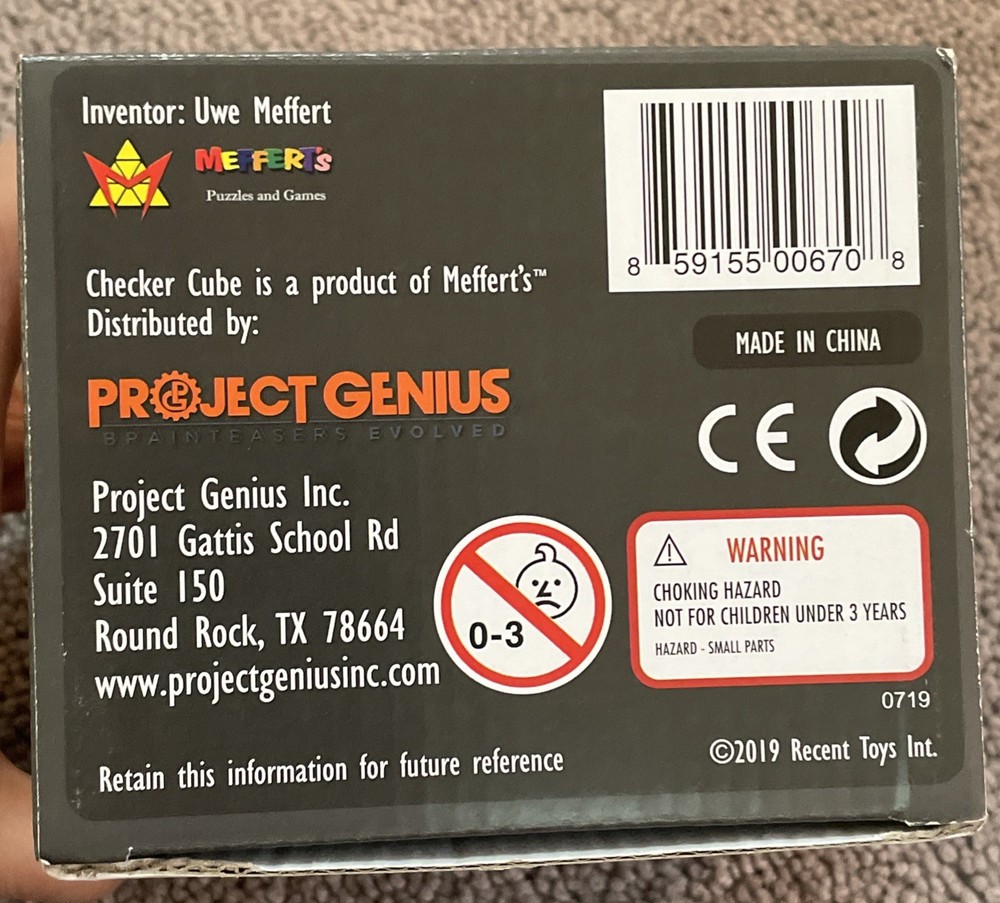 MEFFERT’S CHECKER CUBE SIMILAR TO RUBIK’S CUBE -NIP