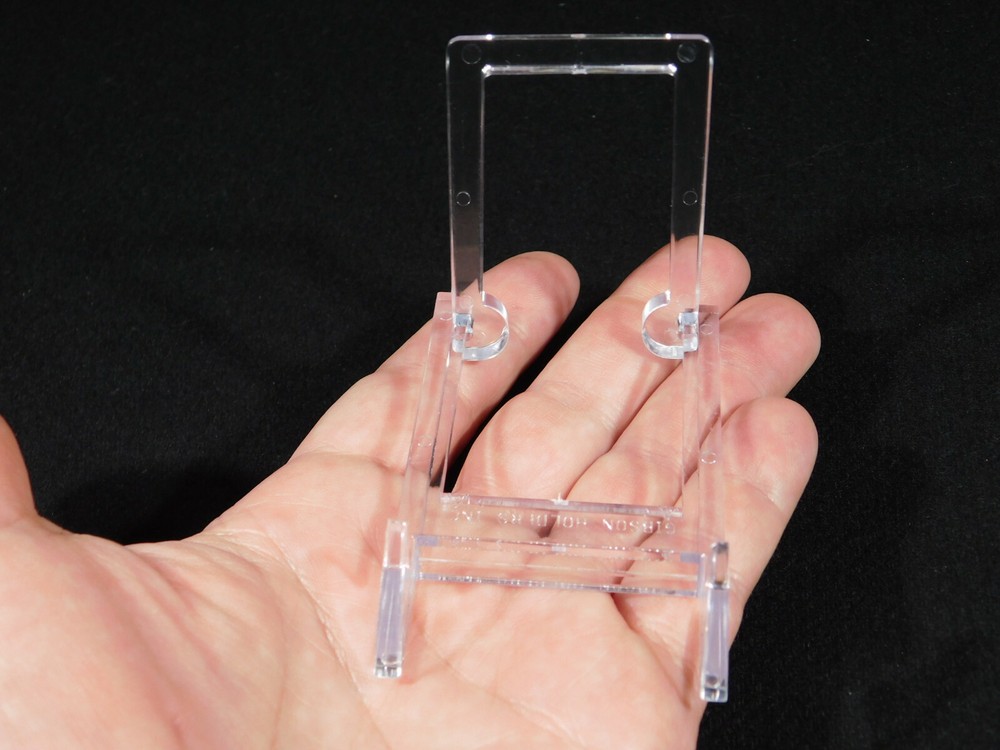 Easel Display Stand Small Size Adjustable Two Piece Clear Plastic