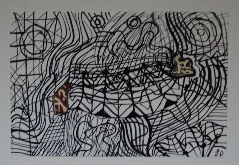 Looking - 10 x 15cm Pen Drawing On Card