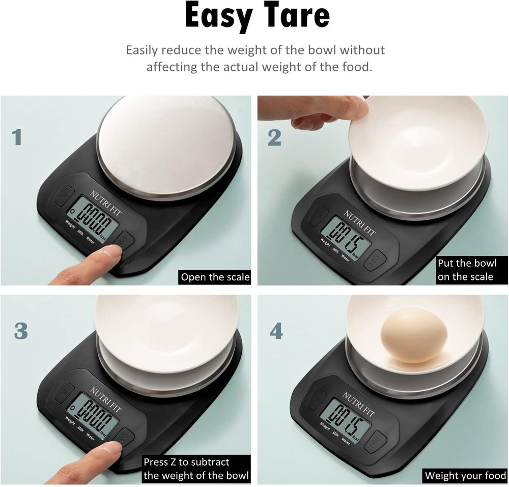 Compact Digital Kitchen Scale: 11lb Capacity, Easy-Clean Stainless Steel Surface