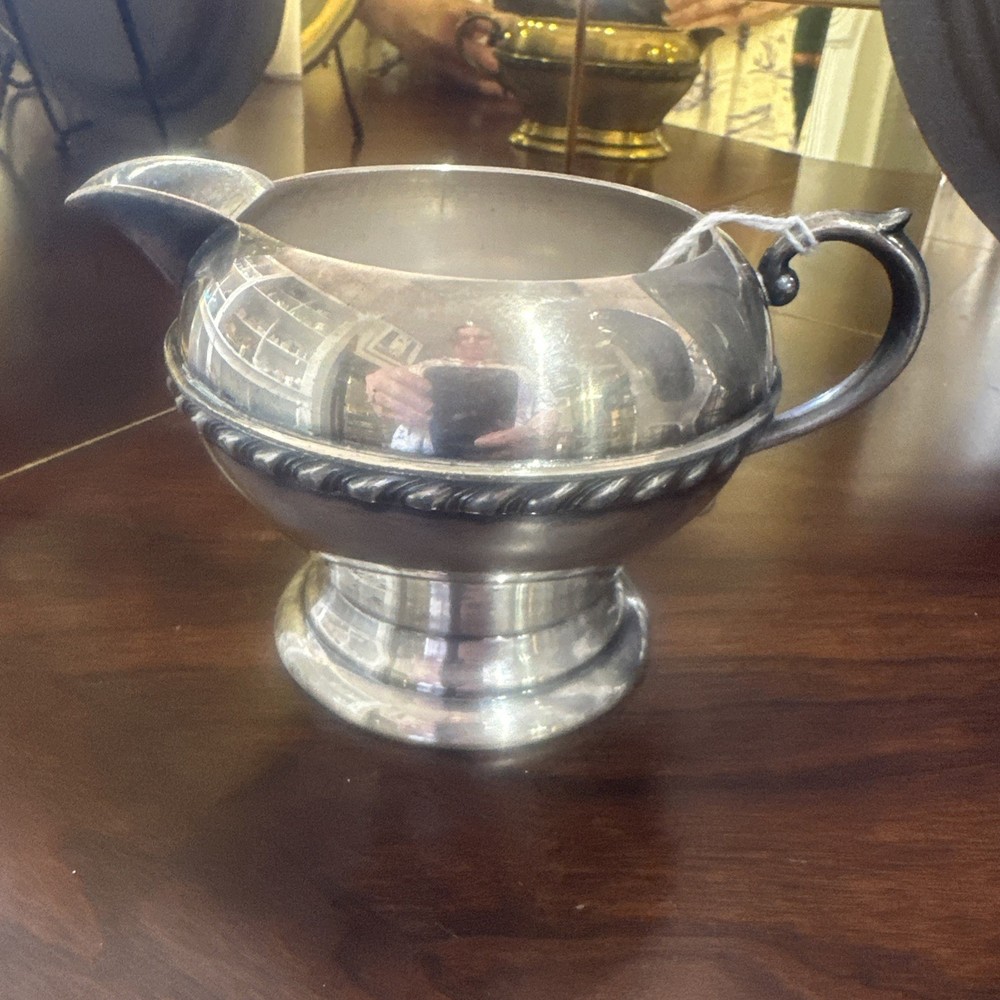 Vintage Sheridan Silver Co - Silver On Copper Creamer