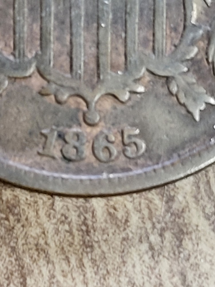 1865 Two 2 Cent Piece- Fancy 5 and 1867 3 cent piece