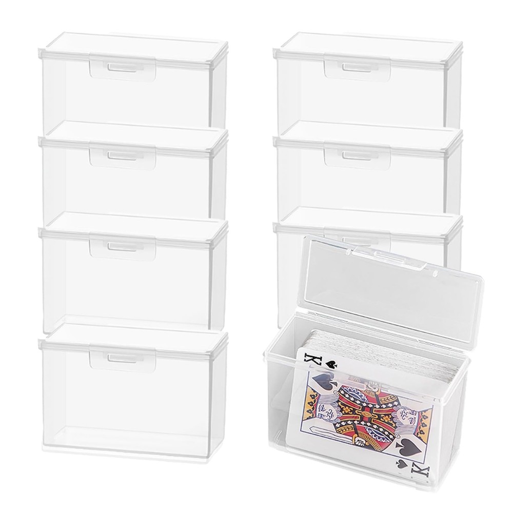 8 Pcs Blank Playing Card Case Storage Box, Empty Flash Card Deck Holder Case ...