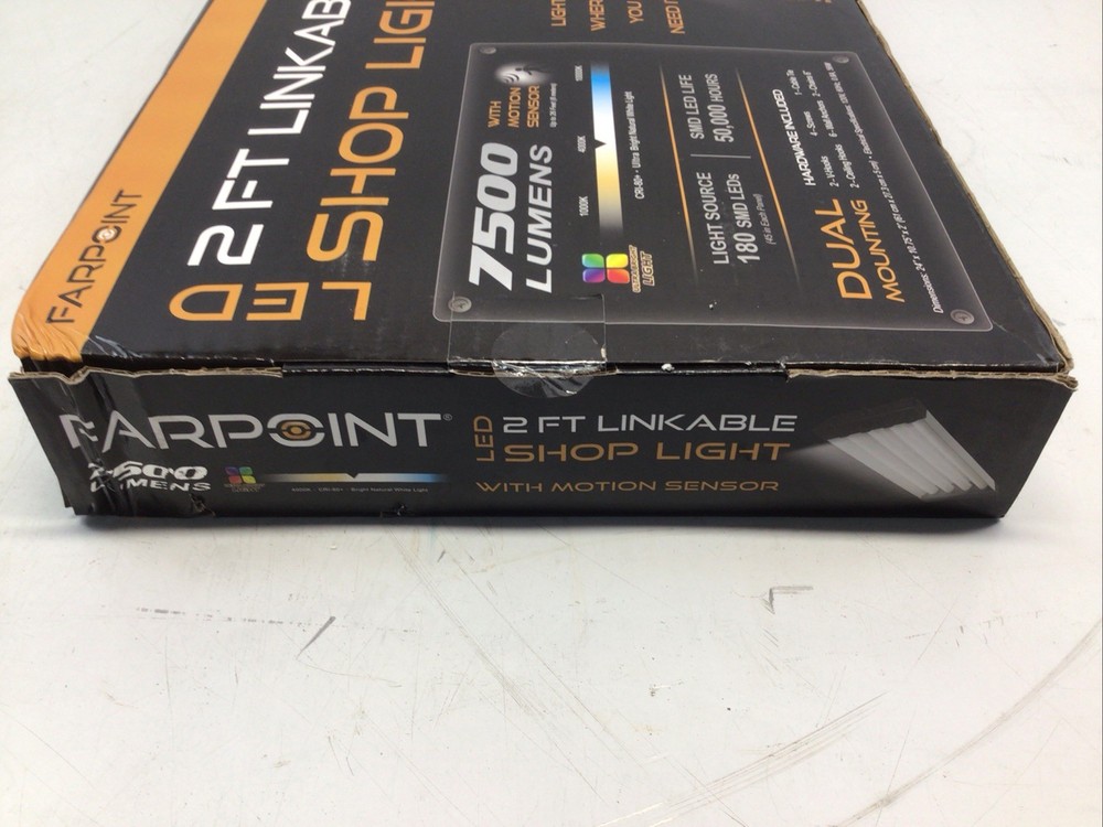 Farpoint Linkable 2ft LED Shop Light Motion Sensor 7500 Lumens New