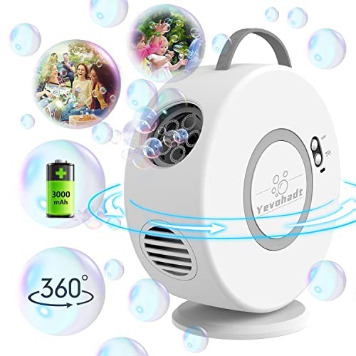 Bubble Machine for Kids Toddlers,Automatic Bubble Blower Rechargeable, White