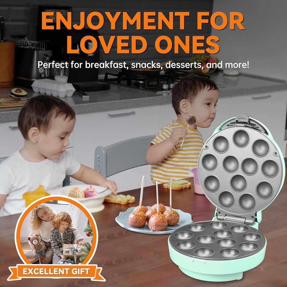 Cake Pop Maker Machine Set W/ Cake Pop Stand Sticks & Fork Tool 12 Cake Pops