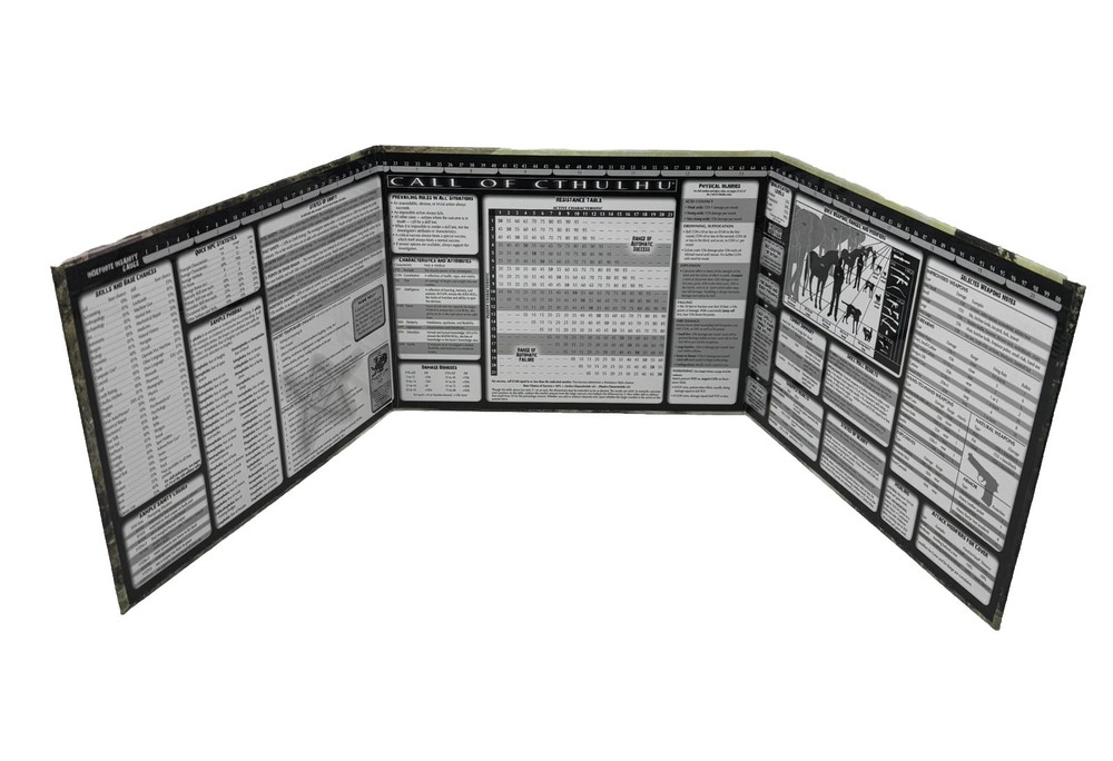 Call Of Cthulhu Tri-fold Insanity Table Chart Chaosium