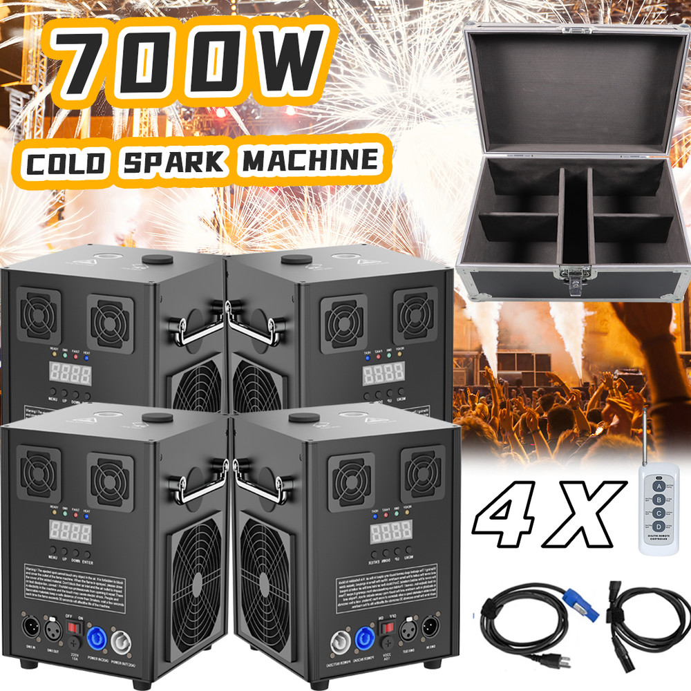 4PCS 700W Large Cold Spark Firework Machine Stage Effect DMX Machine Party Disco