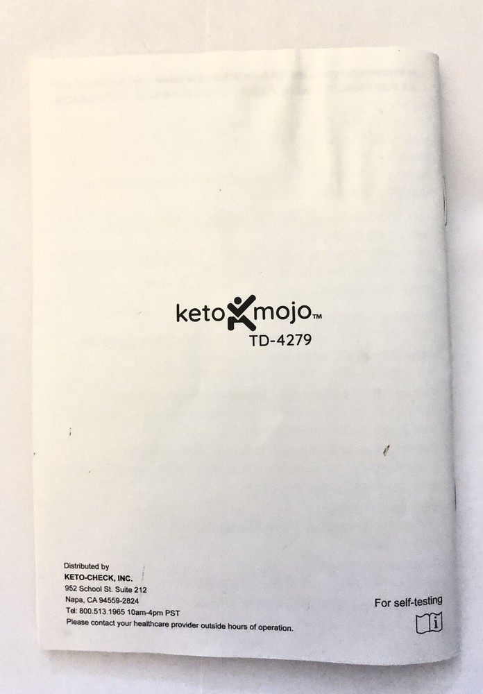 Keto Mojo TD-4279 Owner’s Manual Instructions
