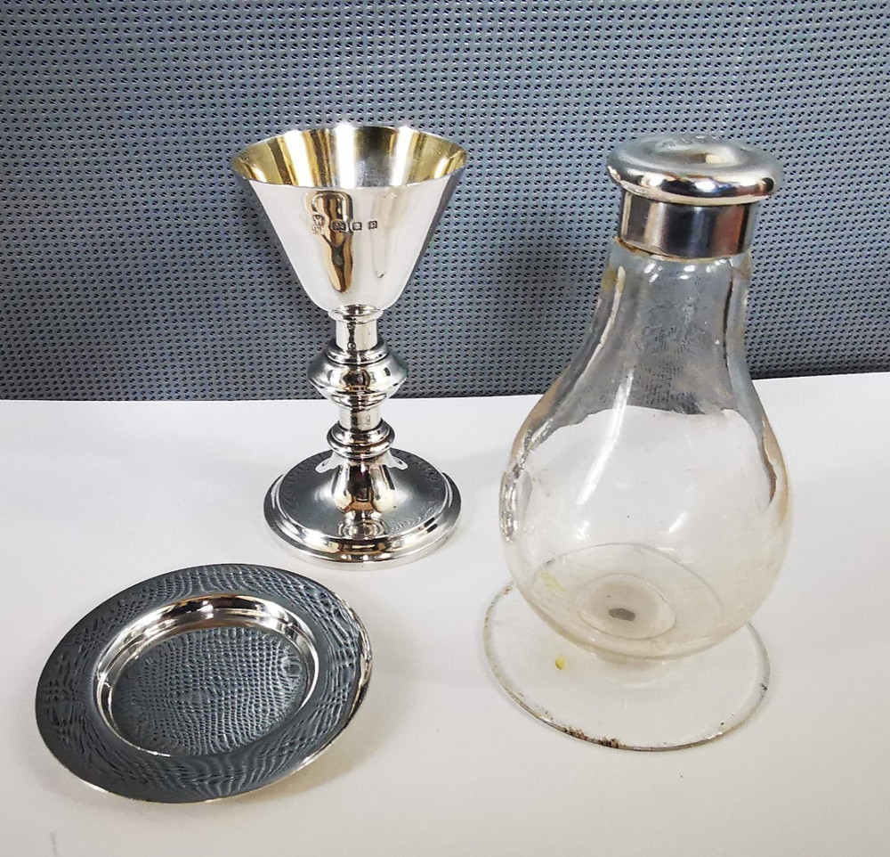 Solid Silver Travelling Communion Set - London 1930