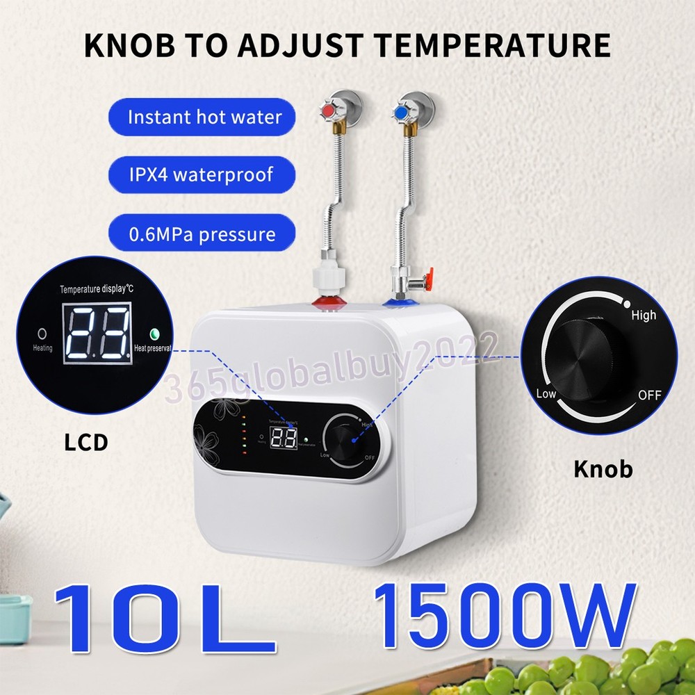 1500W Electric Tankless Instant Hot Water Heater Under Sink Tap Kitchen Bathroom